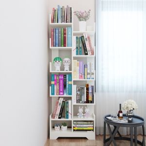 Simple Childrens Bookshelf Free-Standing Wall-Oriented Solid Wood Student Home Use Living Room Cabinet Narrow Side Cabinet