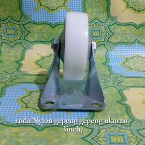 Roda Nilon Gepeng Ukuran 3 inc Hidup Ada Rem Abus