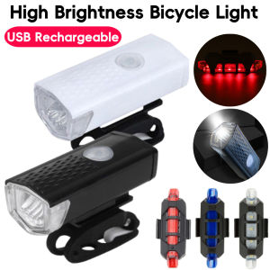Bike Light Set Bicycle Headlight Taillight USB Rechargeable Bicycle Front & Rear Light Kit MTB Bike Flashlight Cycling Lamp