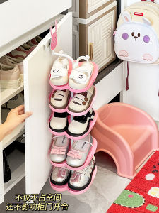 Childrens Hanging Shoe Rack Entrance Space Saving Storage Mini Baby Shoe Organizer No Drilling Required Hallway Shelf
