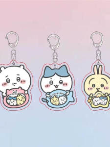 Super Cute Chiikawa Acrylic Keychain Cartoon Bookbag Pendant Small Eight Uzaki Adorable Anime Fan Gear Collectible Item