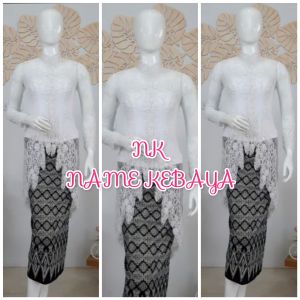 set kebaya pesta kebaya pinguin + longtorso dan rok prisket