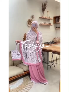 Mukena Tazbiya Dahlia Leaves Dusty/Khaki Series