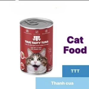 Pate dành cho mèo nhiều vị lon lớn siêu tiết kiệm bé siêu thích TRUE TASTY TUNA lon 400gr
