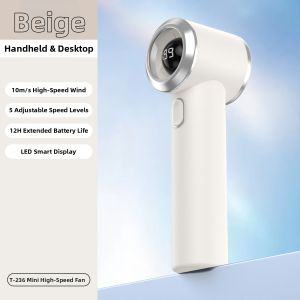 GOOJODOQ | Mini Rechargeable Portable Digital Display 199-Speed Turbo Fan