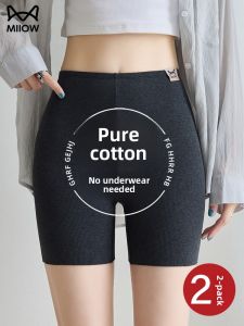 MiiOW | Pure Cotton Safety Pants Womens Summer 2025 New Style Full Cotton Flat Angle Underwear Bottom Four Corner Shorts Anti-Light
