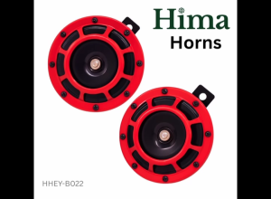 Hima 2PCS 12V Super Loud Waterproof Horns – 105–118dB High & Low Tone 125mm Universal Air Horn Kit for Car Motorcycle Truck Boat (Red)