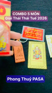 {Đã Thỉ.nh} Combo Thái Tuế 5 Món năm 2026 : Túi Thái Tuế - Kim Bài Thái Tuế - Thẻ Bài Thái Tuế - Móc khóa