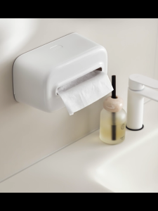 Living Thai กล่องใส่ทิชชู่ กันน้ำ กล่องใส่กระดาษทิชชู่ ติดผนัง รุ่นไม่ต้องเจาะ