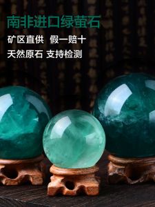 Natural Green Aventurine Crystal Ball Ornament Handmade Polished Stone Home Office Decoration Moving Gift Pure Handcraft