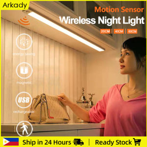 Arkady Under Cabinet Light 3 Colors Closet Light Dimmable Motion Sensor Indoor Under Counter Lighting USB Rechargeable Kitchen Night Light for Cabinet Closet Wardrobe Basement