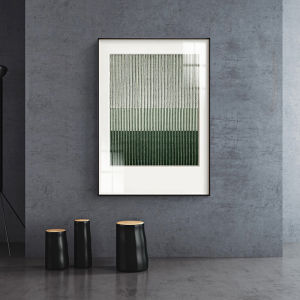YASISHA | Abstract Decorative Wall Art Green Geometric Lines
