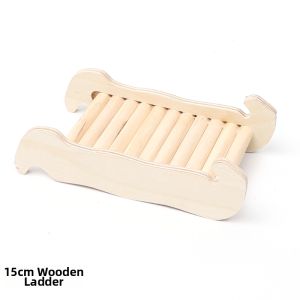 Nochen Wooden Hamster Climbing Tower Bridge Hideout Den Toy Birch Wood Arch Bridge Tree Hole Decoration for Golden Retriever