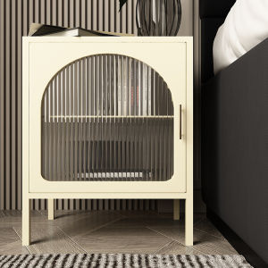 Small Apartment Bedside Table Modern Minimalist Bedroom Small Cabinet Changhong Glass Locker Bedside Storage Side Cabinet Scandinavian
