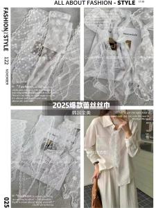 ผ้าพันคอไหมสีขาวลายทางพร้อมเข็มขัดผ้าตาข่ายสไตล์เกาหลีสำหรับฤดูร้อนสำหรับผู้หญิงวัยรุ่นผ้าคลุมไหล่แบบอเนกประสงค์