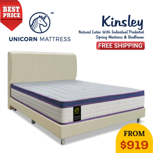 Unicorn Kinsley Natural Latex Pocket Spring Mattress + Divan Bed Frame Bundle 883/885