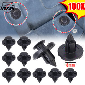 【WOKEN】100PCS Upgrade Universal 8mm Plastic Rivet Fastener Screw Car Bumper Fender Black Rivet Car Fastener Clip Car Accessories