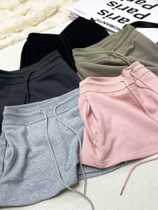 Váy Ngắn Chữ a Cạp Cao Thể Thao Cho Nữ Váy Mini Mùa Hè Chống Ánh Sáng Pure Color Đa Năng Phong Cách Đường Phố