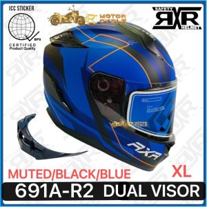 RXR 691A-R2 DUAL VISOR FULL FACE HELMET WITH ICC (BPS) SIZE 59-60CM 62-64CM LARGE & XL