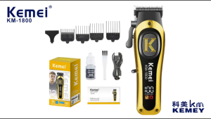 Kemei KM-1800 Hair Clipper Barber Wireless Rechargeable Electric Trimmer LCD Display Hair Cutting Machine Cutter