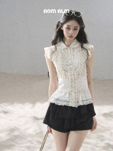 AOMALM | Áo Sơ Mi Chiffon Đốm Pháp Có Cổ Tai Gỗ Cho Nữ