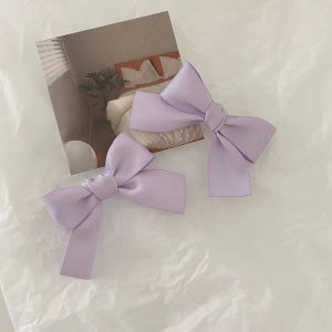 Korean Style Satin Bows Barrettes Hair Rope Sweet Elegant Ribbon Hair Band Soft Girl Double Ponytail Fringe Clip Hair Rope