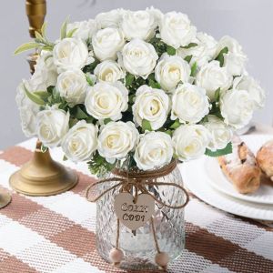 1Pc Artificial Flowers Silk Roses Bundle High Quality Scrapbooks Festival Wedding Outdoor Garden Party Room Room Vase GiftDecora