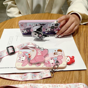 Summer Rainbow Kawaii Phone Case for OPPO R17 pro R15 R11 R9Plus Cute Cartoon Sandfall Design with Crossbody Strap Compatible with 10X Models