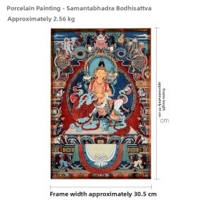 Metal Frame Ceramic Plaque Avalokitesvara Thangka Indoor Home Decoration