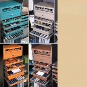 Multifunctional Closet Organizer Adjustable Drawer Jewelry Box and Trousers Rack