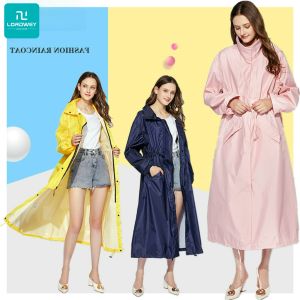 LORDWEY Áo Mưa Dài Nam Nữ Thoáng Khí Thời Trang Mới Áo Mưa Poncho Áo Mưa Kéo Dài Chống Thấm Nước Cho Nữ Áo Khoác Người Lớn Áo Mưa Chống Gió
