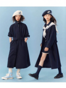 LOVESASAKIDS | Girlish Navigator Style Long Trench Coat