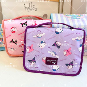 Portable Travel Cosmetic Bag Hellokitty Cartoon Handbag Cute Girl Toiletry Storage Pouch Easy Carry Makeup Organizer
