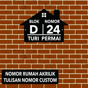 Papan Akrilik Tanda Nomor Alamat Rumah Custom Nama Jalan Blok DLL