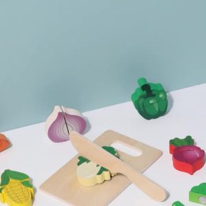 Simulation Kitchen Pretend Toy Wooden Classic Game Educational Toy For Children Kids Gift Cutting Fruit Vegetable Food Set