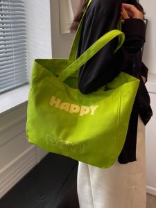 Canvas Bag Womens Large Capacity 2024 New Arrival Spring Shopping Bag Versatile High Quality One Shoulder Class Commuter Tote