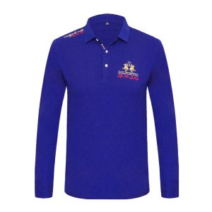 Brand Name Long Sleeve Polo Shirt for Men with Collar Rooster Design Fashionable Urban Style Cotton T-Shirt for Autumn Season