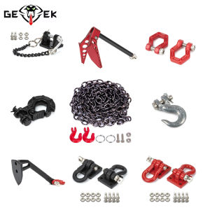 1/10 Scale Accessories Metal Recovery Tow Shackle Winch Hook Bow Shackles Snatch Blocks Chain Anchor for RC Crawler SCX10 TRX4