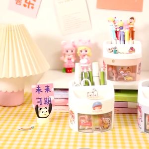 Tempat pensil cute dekorasi rumah tempat penyimpanan pulpen aksesoris box pensil dekorasi meja