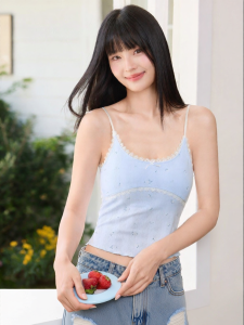 Secret World | Floral Strap Top Inner Outer Wear with Padding Summer