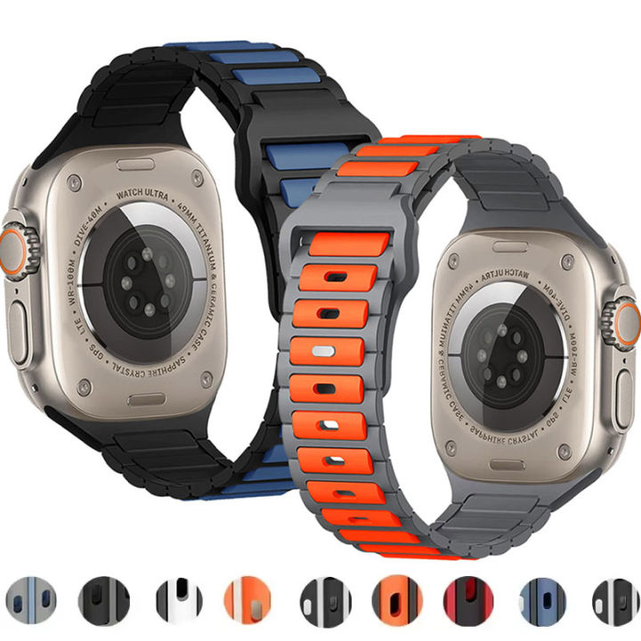 Sport Band for Apple Watch Bands 10 Ultra 9 8 7 6 5 4 Se Soft Silicone Strap for IWatch 49/46/45/44/44/41/40/38mm Accessories