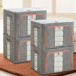 Organizer Box Lipat: Kotak Penyimpanan Katun Linen & Storage Box Tahan Lembab