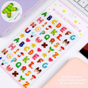 Quality Colorful 3D Candy Alphabet and Numbers Stickers