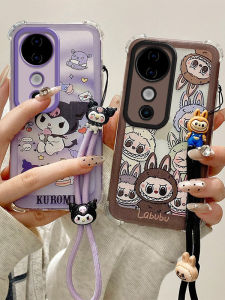 เคสโทรศัพท์ซิลิโคนป้องกันการตกหล่นสำหรับ Vivo V40 5G รุ่นต่างประเทศ ป้องกันการตกหล่นแบบเต็มขอบ ปกป้องได้ทั้งด้านบนและด้านล่าง ดีไซน์การ์ตูนสร้างสรรค์