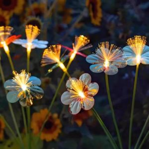 6-Head Solar Flower LED Lights Outdoor Waterproof 2-Mode Decoration Stake LightsLandscape Lighting For GardenLawnYardPathway