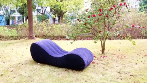 Portable Inflatable Lounge Sofa with Electric Pump Ergonomic Relaxation Couch for Home Outdoor Use