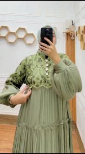 Gamis bahan Shimeer Mix Tile Spangel//Gamis Arabian Shimeer Silk Terbaru 2024//NEW-ARRIVAL