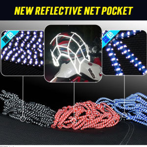 6 Hooks Luggage Net Protective Gears Universal Motorcycle Helmet Mesh Reflective Sundries Net Bag Cord Strap Elastic Mesh Pocke
