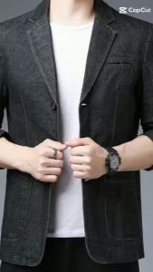 Áo jean áo jean nam áo khoác bò cổ vest chất liệu jean cao cấp loại 1 dày dặn với cúc cài 3 khuy mang lại sự lịch lãm trang trọng cho phái mạnh - Mã N54