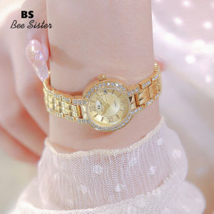 BS Bee Sister 1780 Hot Sale Fashion Women Watch Casual Stainless Steel Strap Quartz Waterproof Watches Ladies Elegant Diamond Rhinestone Wristwatch Gift For Women